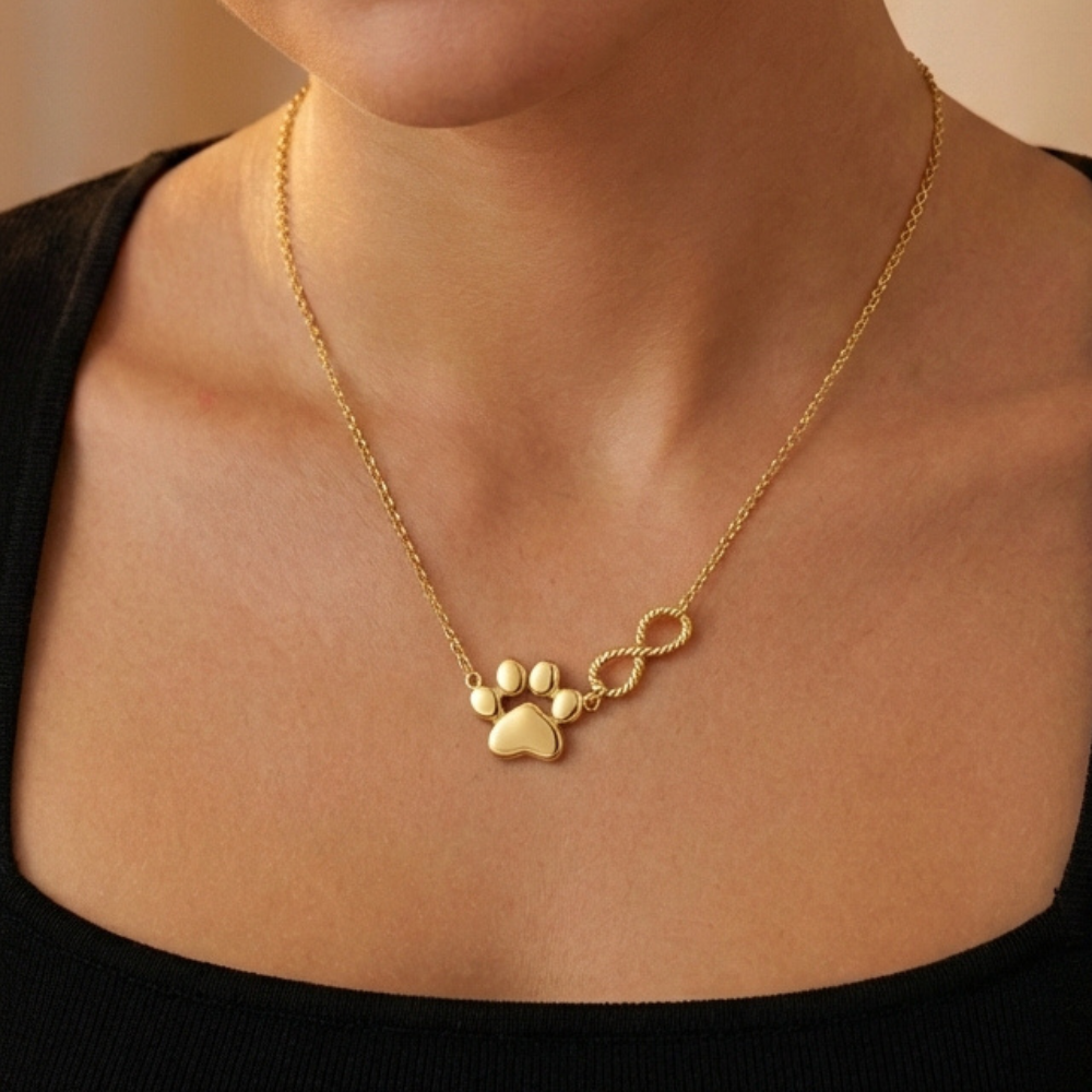 Mini Infinity Paw Necklace