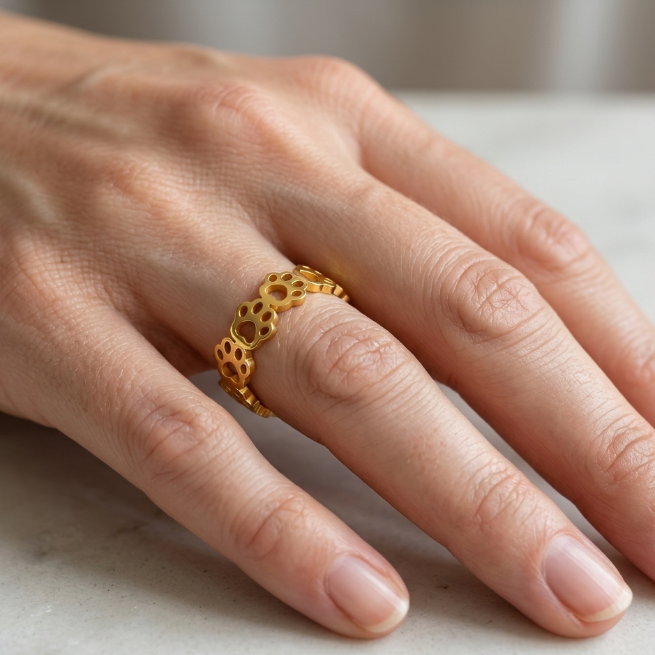 Paws Footprints Ring