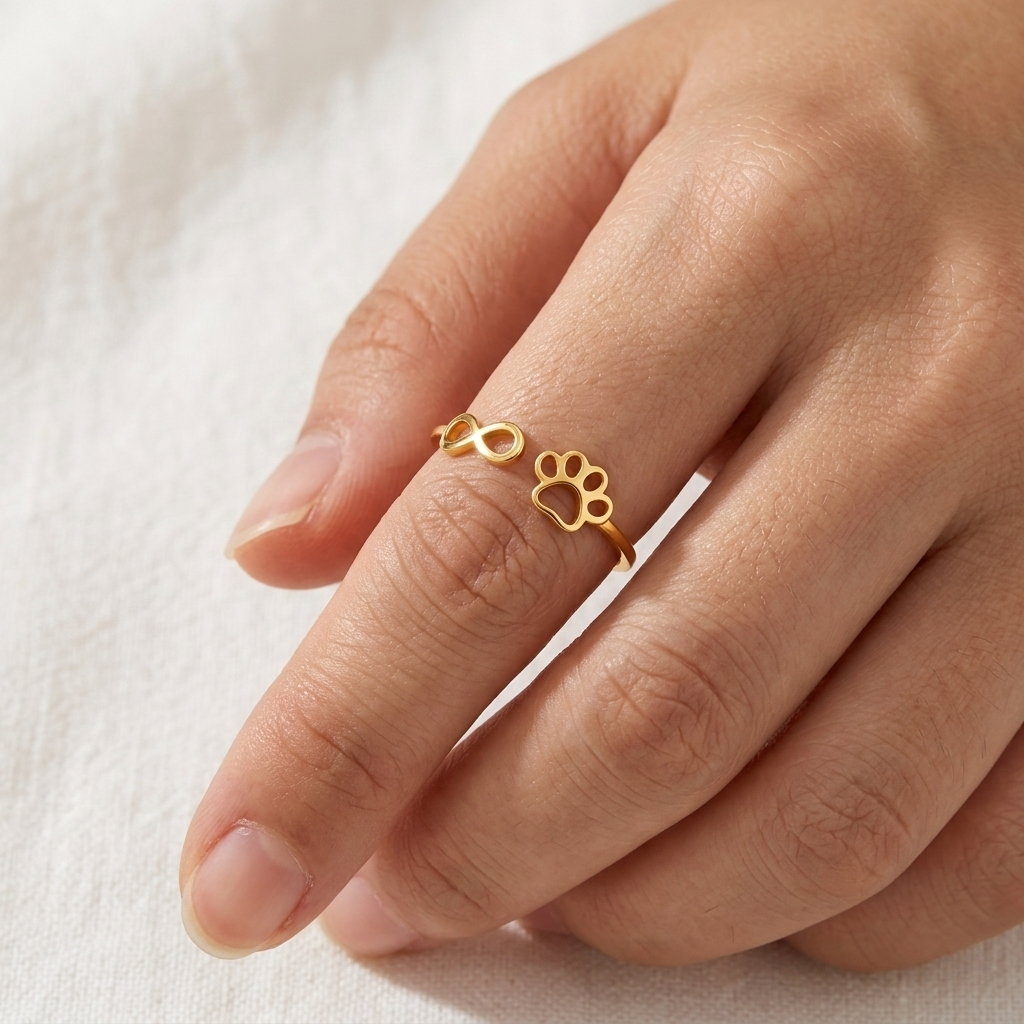 Infinity Paw Adjustable Ring